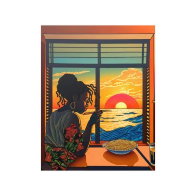 Noodles at Sunset Satin Poster (210gsm)