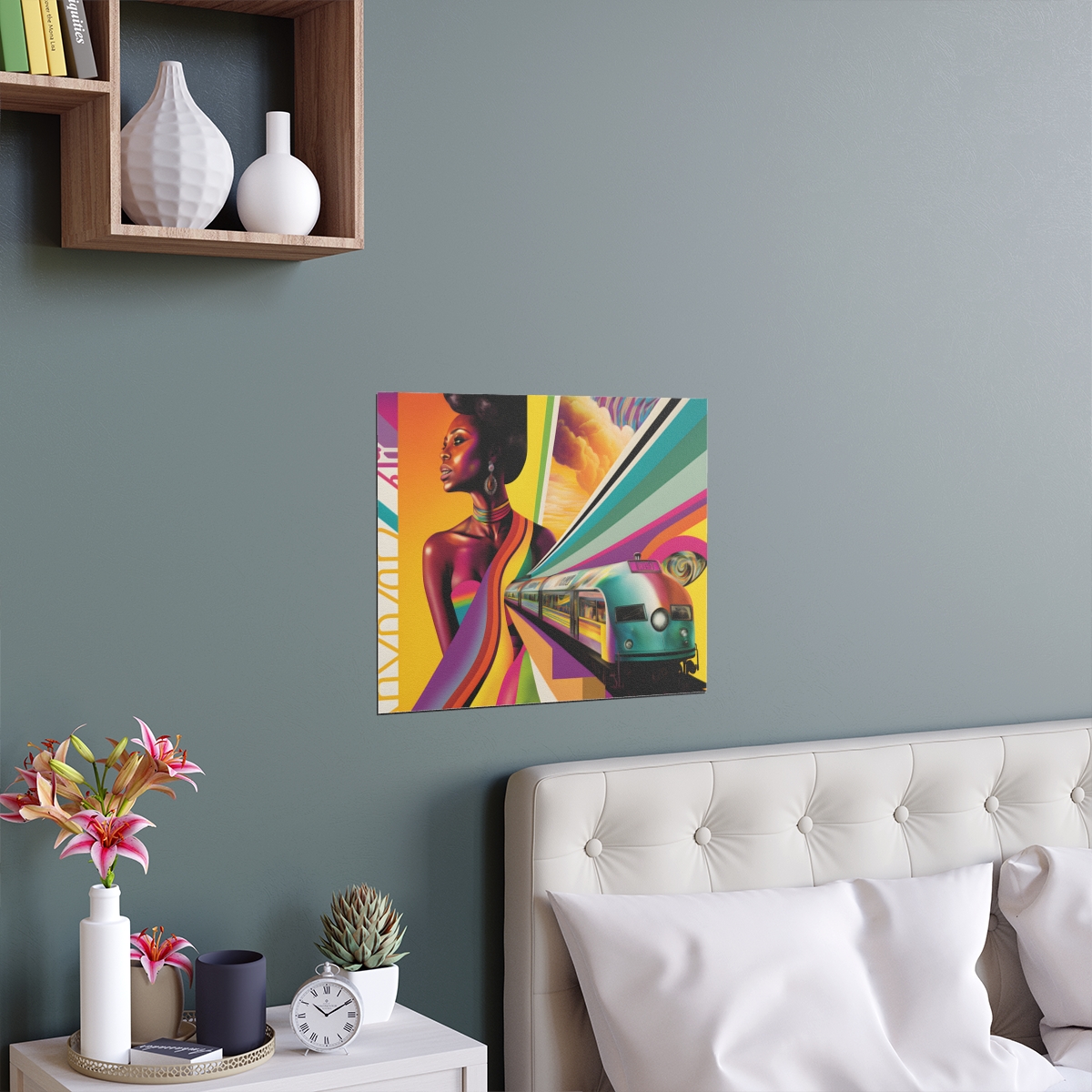 Black Girl Follow Train 3 - Indoor and Outdoor Silk Poster - Image 2